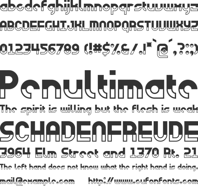 Eviolite B font preview