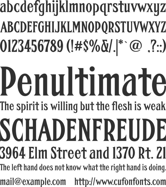 FHA Condensed French NC font preview