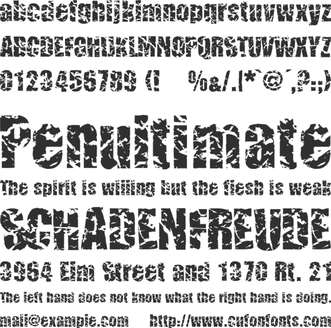 CM Corruged font preview