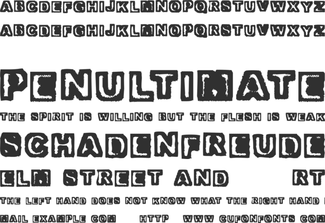Trapped font preview