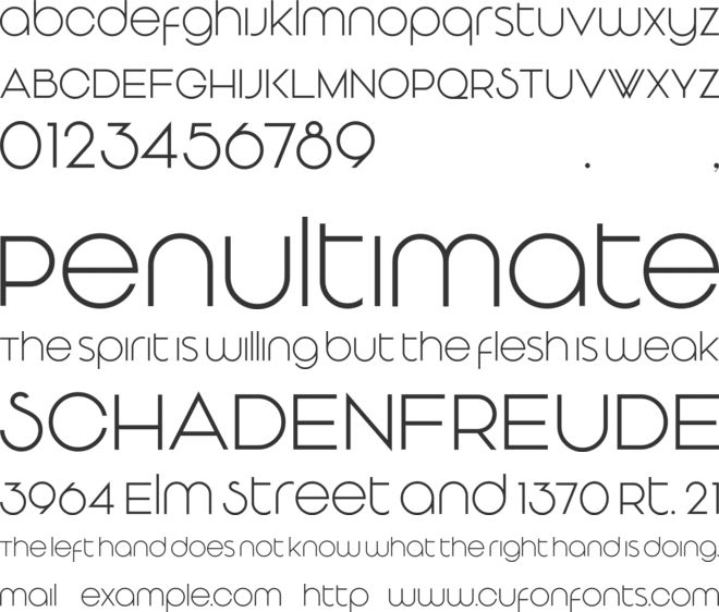 Vonique 43 font preview