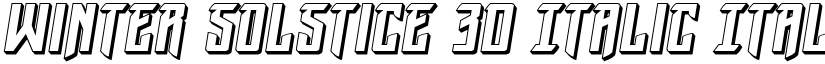 Winter Solstice 3D Italic Italic font