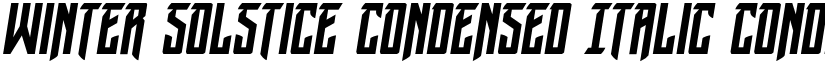 Winter Solstice Condensed Italic Condensed Italic font