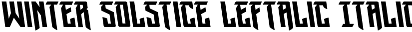 Winter Solstice Leftalic Italic font