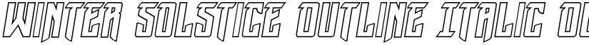 Winter Solstice Outline Italic Outline Italic font