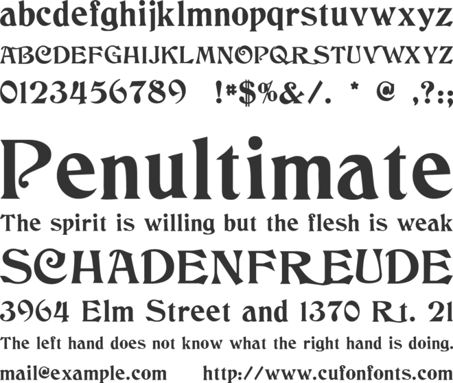 Columbus font preview