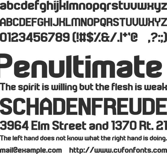 Technoma font preview
