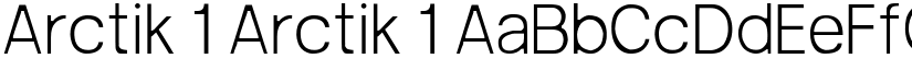 Arctik 1 Arctik 1 font