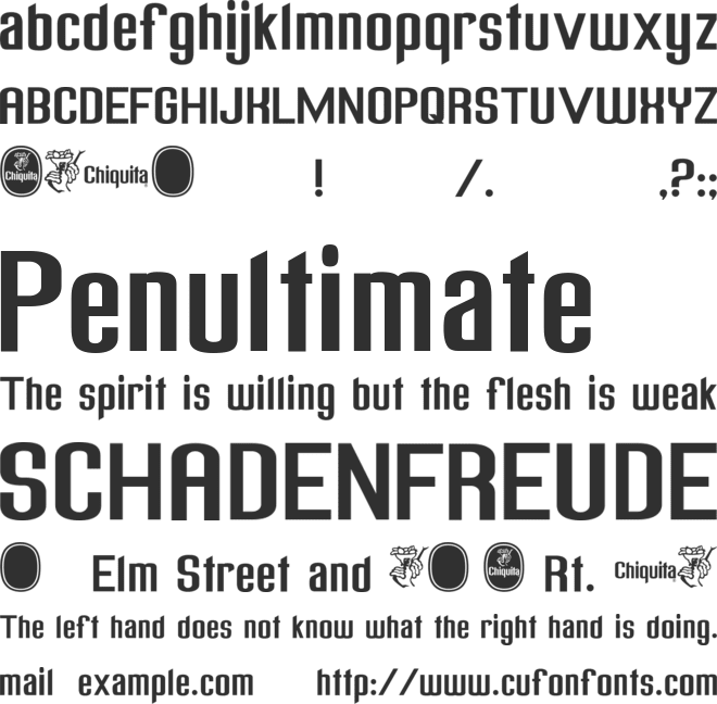 Chiquita font preview