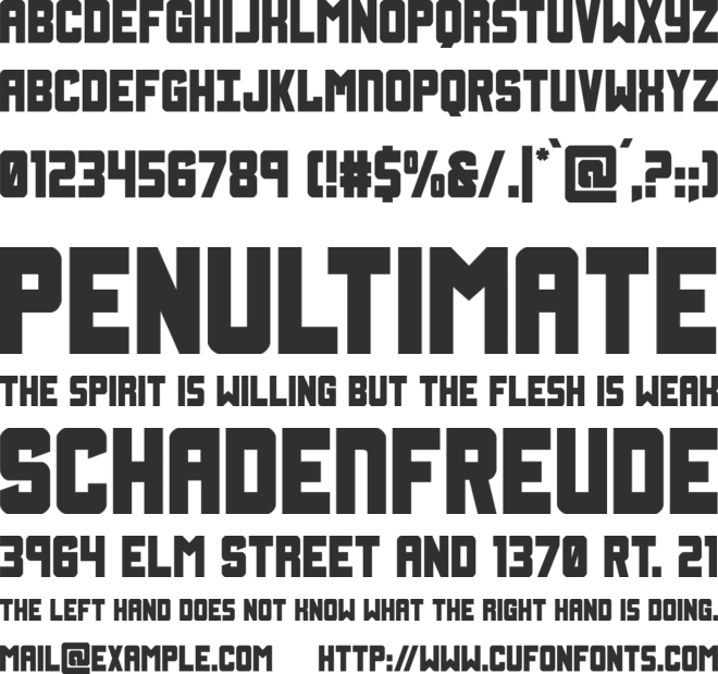 Urban Defender font preview