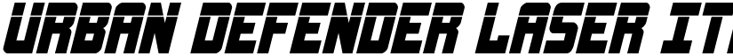 Urban Defender Laser Italic Italic font