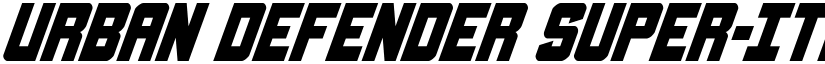 Urban Defender Super-Italic Italic font