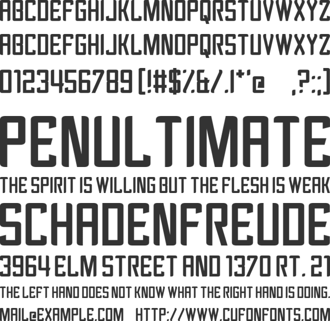 Revengeance font preview