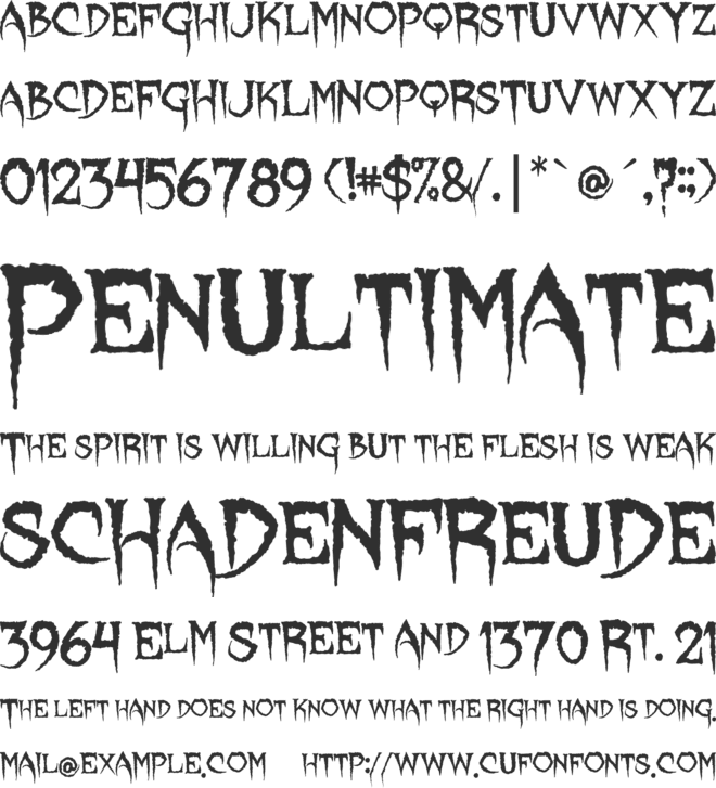 Lycanthrope font preview