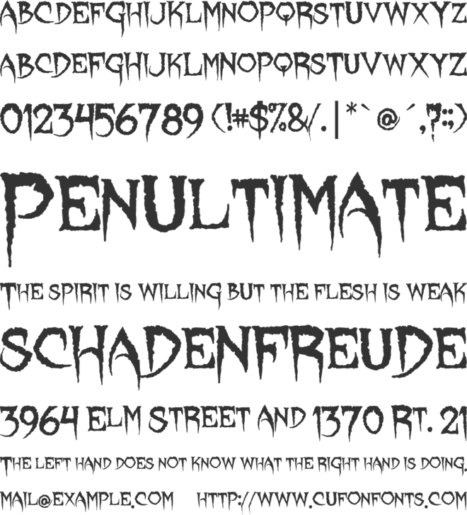 Lycanthrope font preview