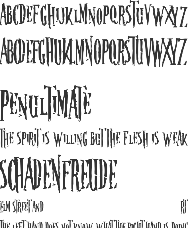 Nightmare 5 font preview