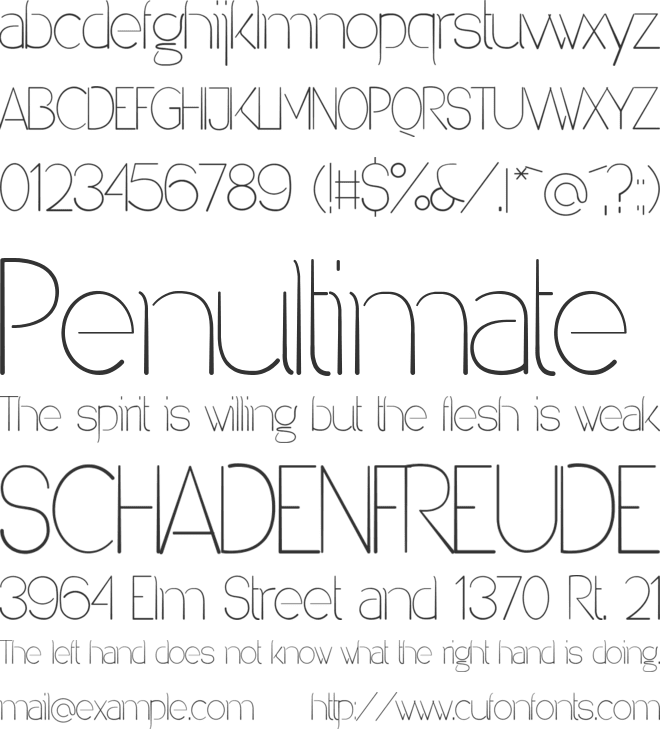 Denigan font preview