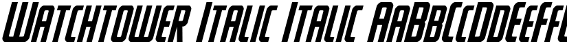 Watchtower Italic Italic font
