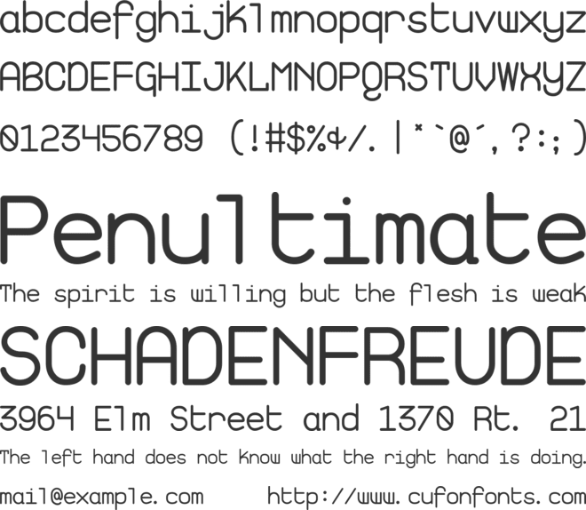 Izayoi Monospaced font preview