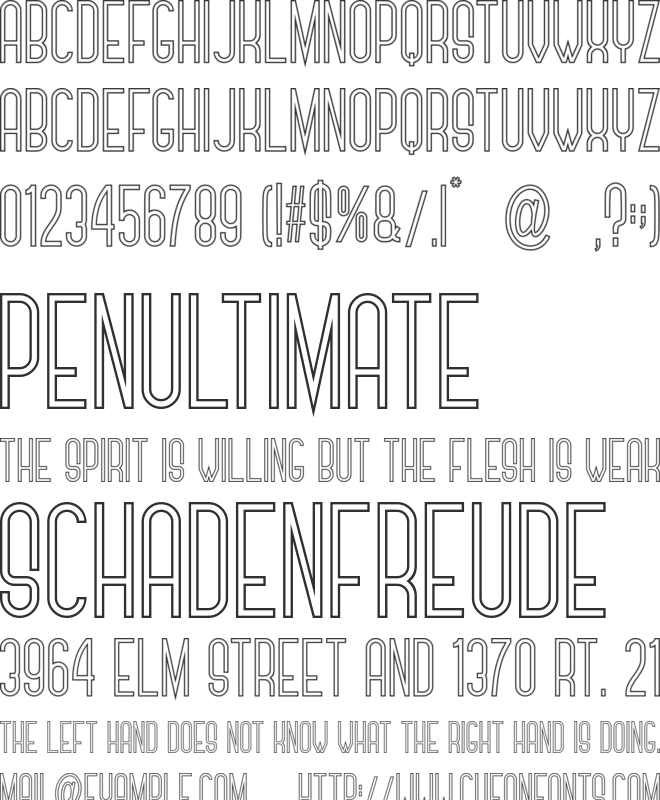 Zerotype font preview