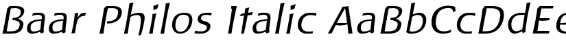 Baar Philos Italic font