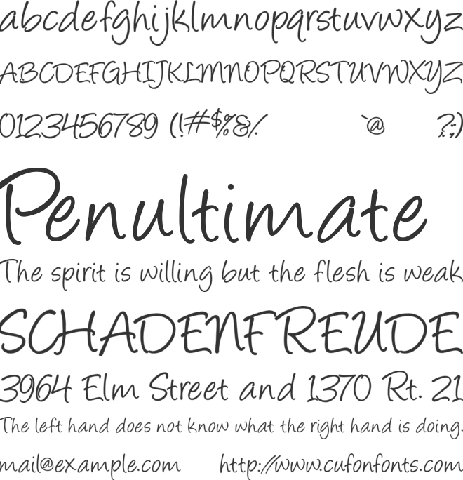 Angelina font preview