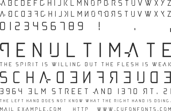 andromedamirror font preview