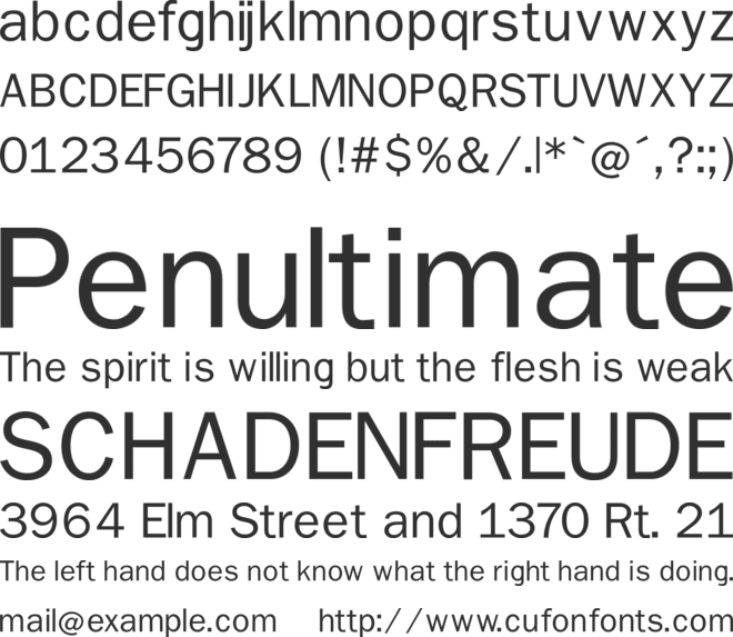 Nonserif font preview