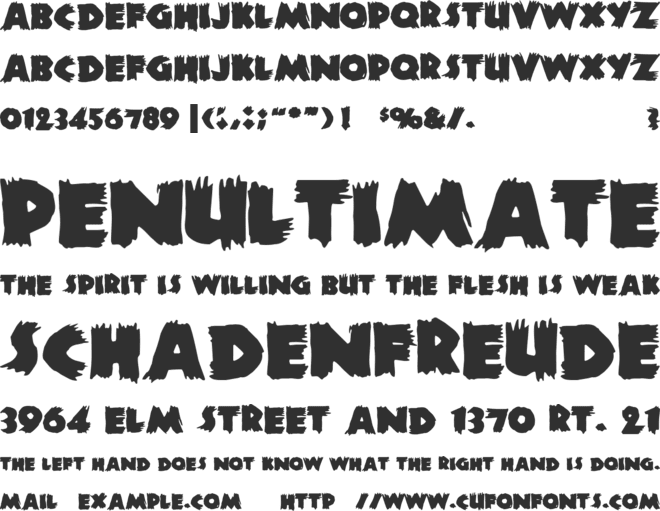 Zombie font preview