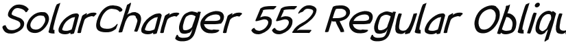 SolarCharger 552 Regular Oblique font