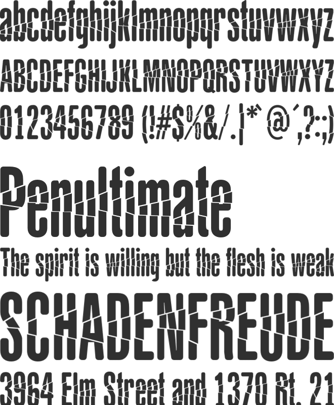 Babalusa Cut font preview