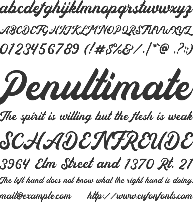 Auckland Script Free font preview