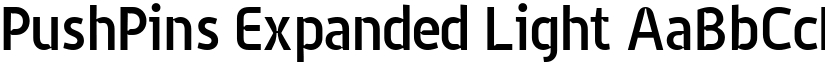 PushPins Expanded Light font
