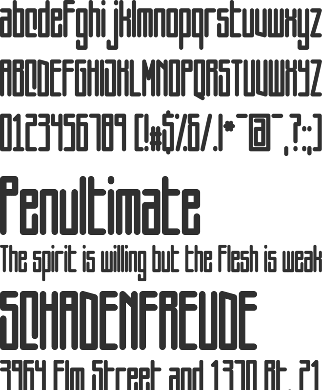 Squareworm font preview