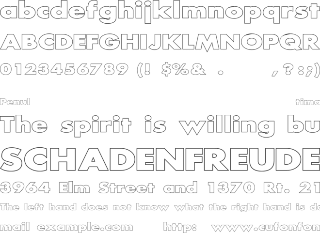 Scream outlined font preview