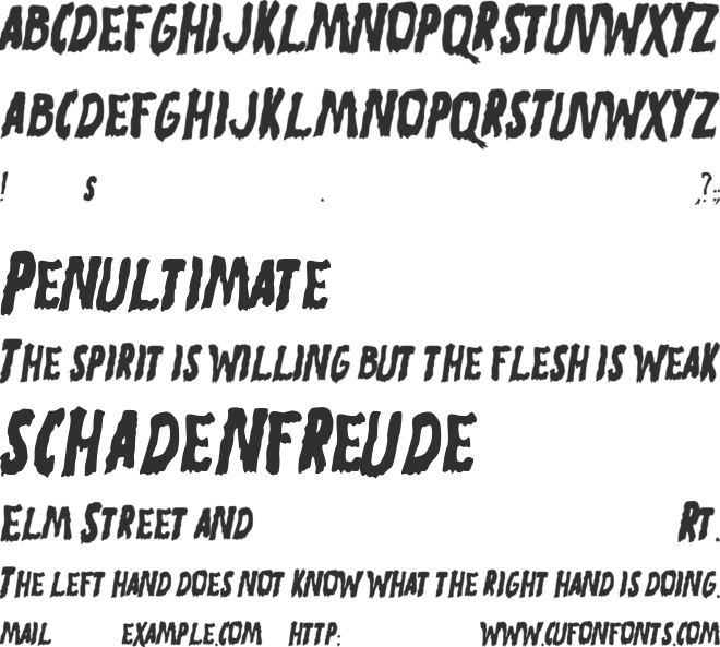 Mars Attacks font preview
