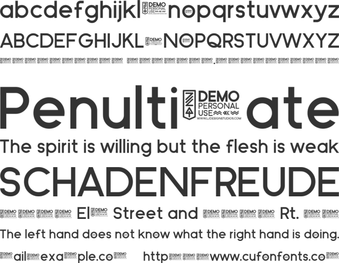 Zilap Universal font preview