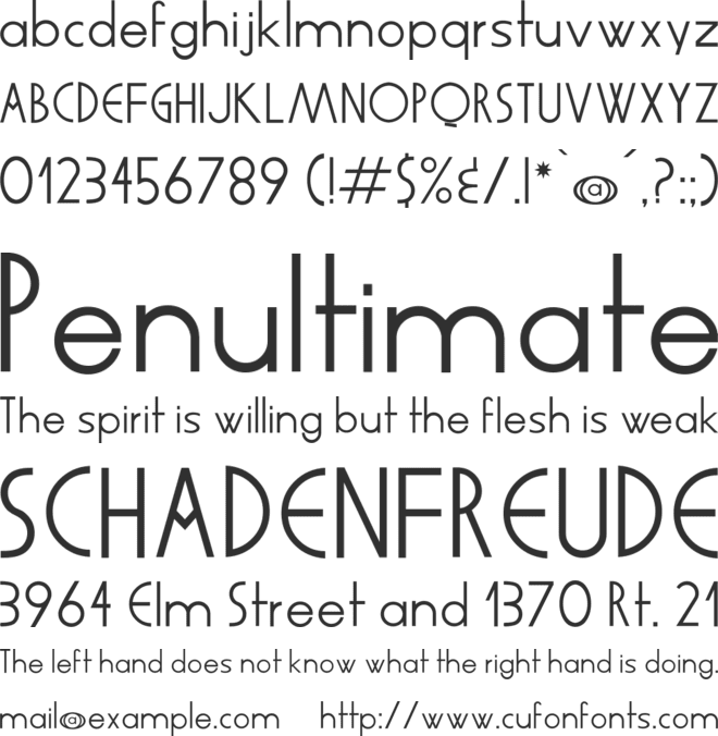 Glove font preview