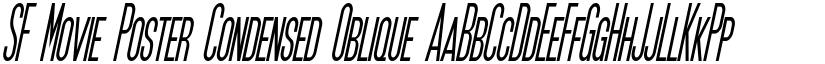 SF Movie Poster Condensed Oblique font