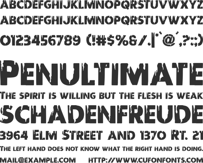 Red Undead font preview