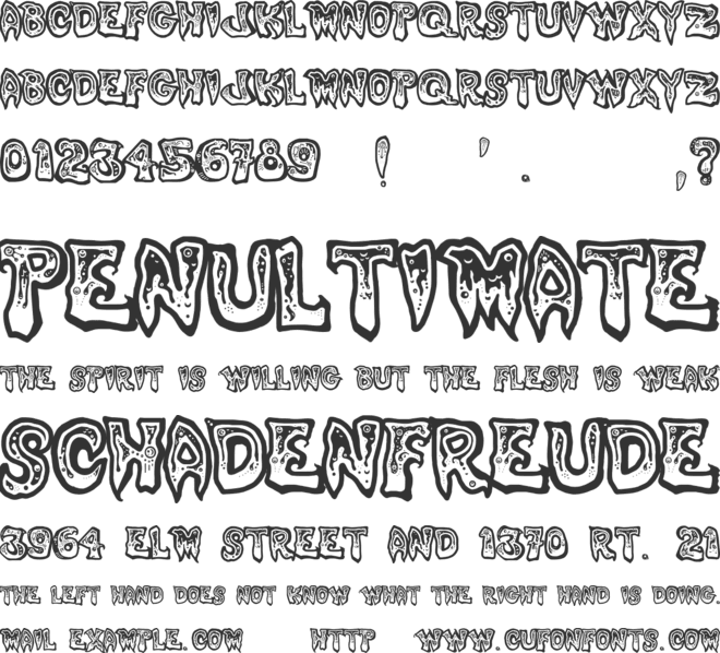 Phlegmy Kilmister font preview