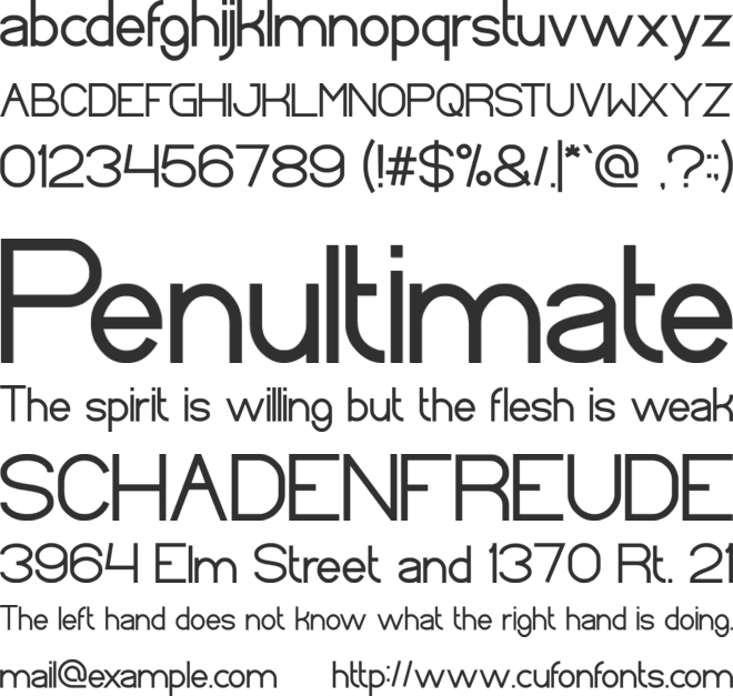 Standard International font preview