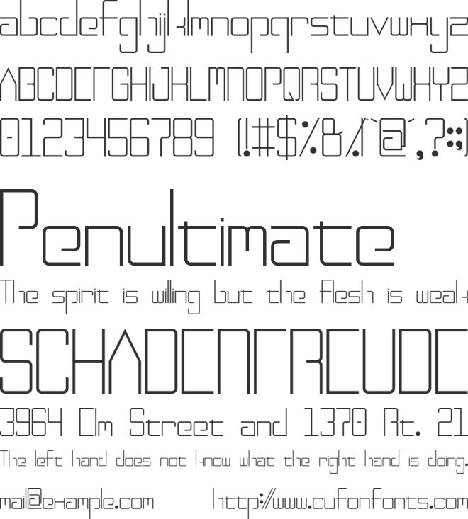 Aegris Outline font preview