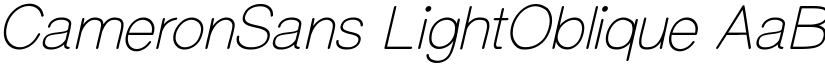 CameronSans LightOblique font