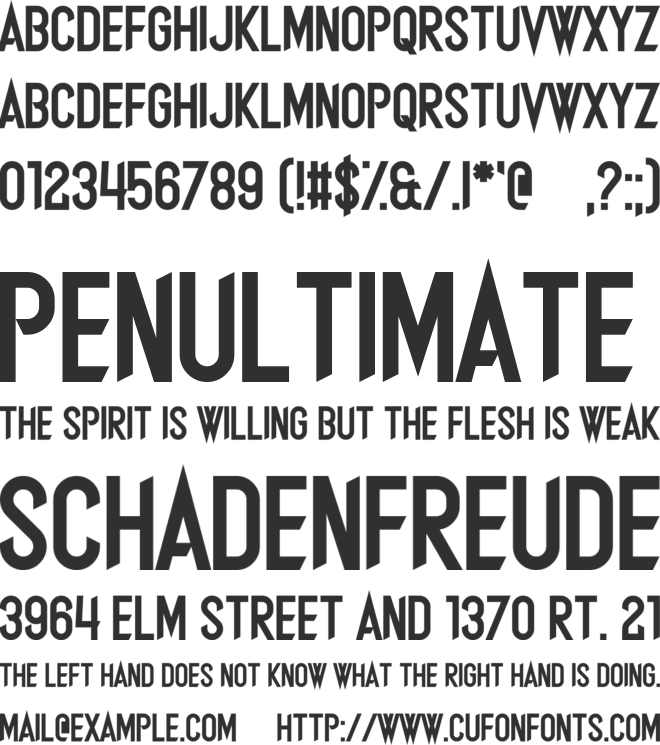 Slumber's Weight font preview