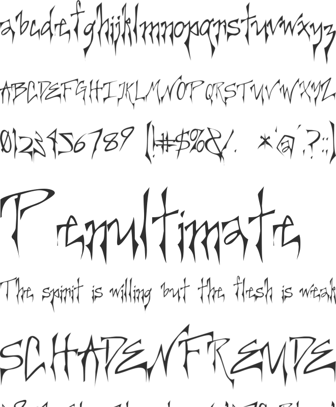 Creepygirl font preview