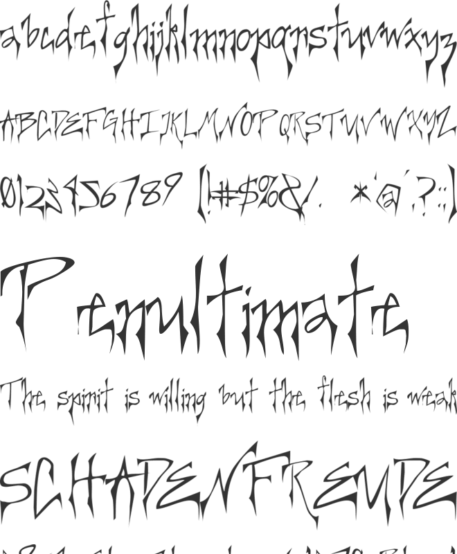 Creepygirl font preview
