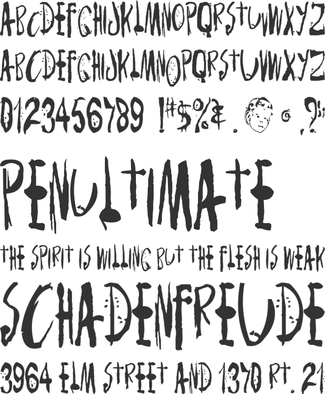 Monsterchild font preview