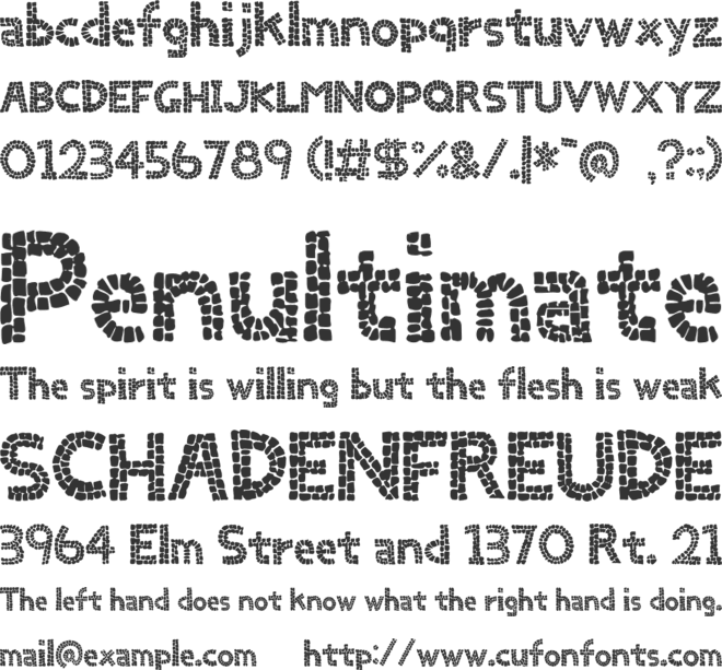 MozGothic font preview