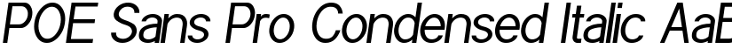 POE Sans Pro Condensed Italic font